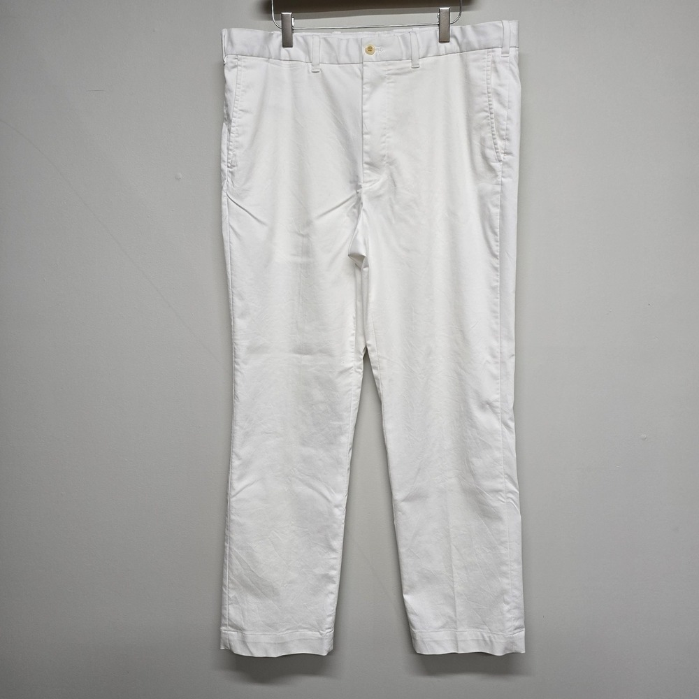 Polo Golf Ralph Lauren Pants Mens 36x30 White Cotton Stretch Tailored Preppy